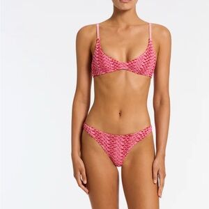 triangl swimwear Pink Crochet Bikini Set
